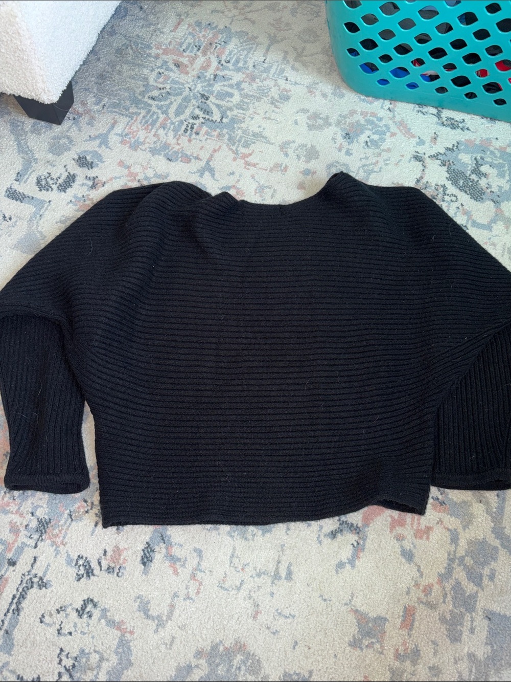 Anthropologie sweater Black Ribbed Knit Women's Sweater xs - Picture 3 of 3
